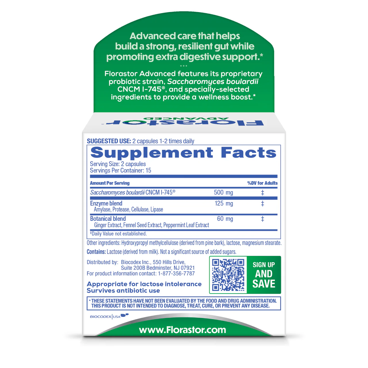 Florastor® Advanced Gas & Bloat Probiotic & Digestive Supplement - Image 3