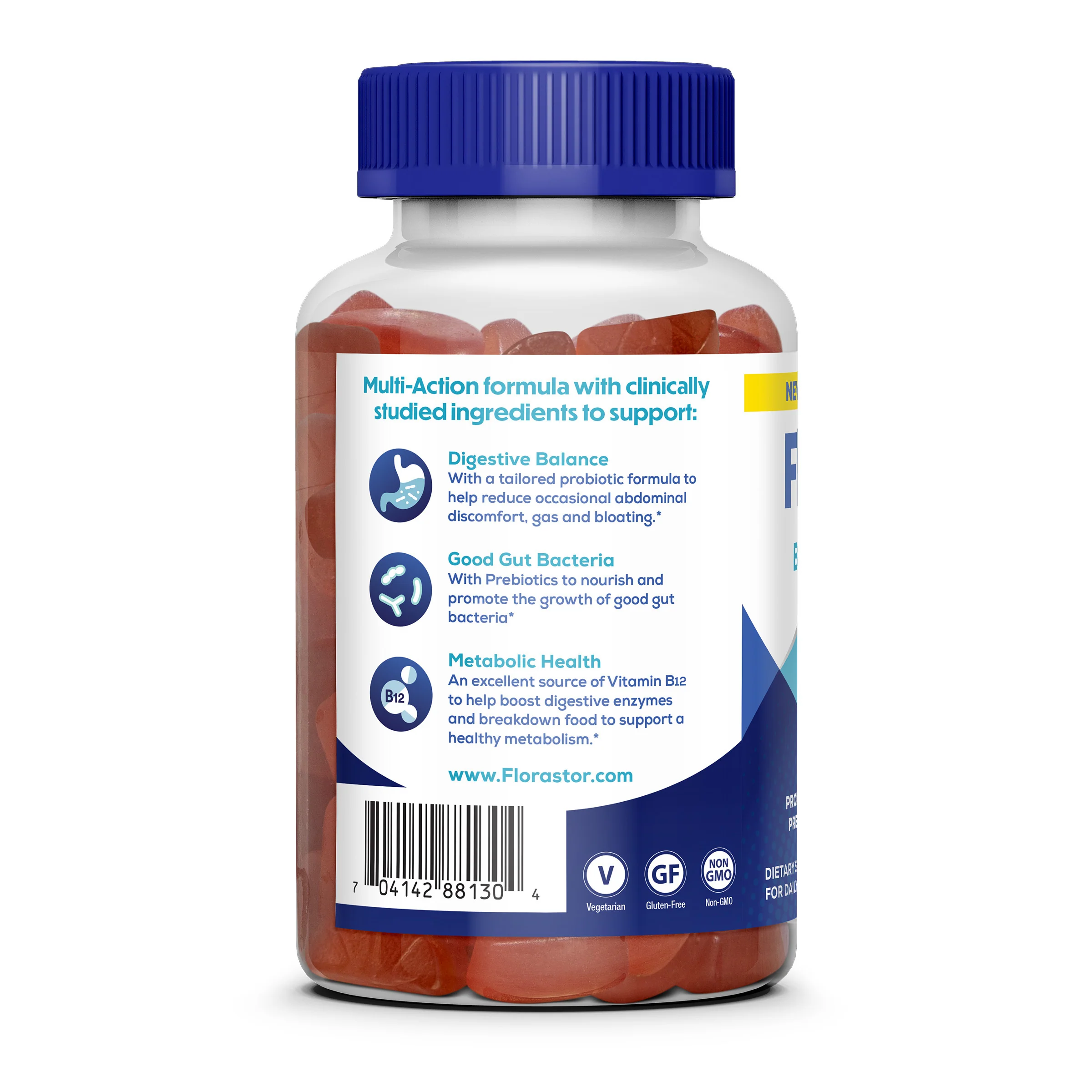 Florastor® Balanced Benefits Digest + Metabolic Support Probiotic Gummies - Image 4